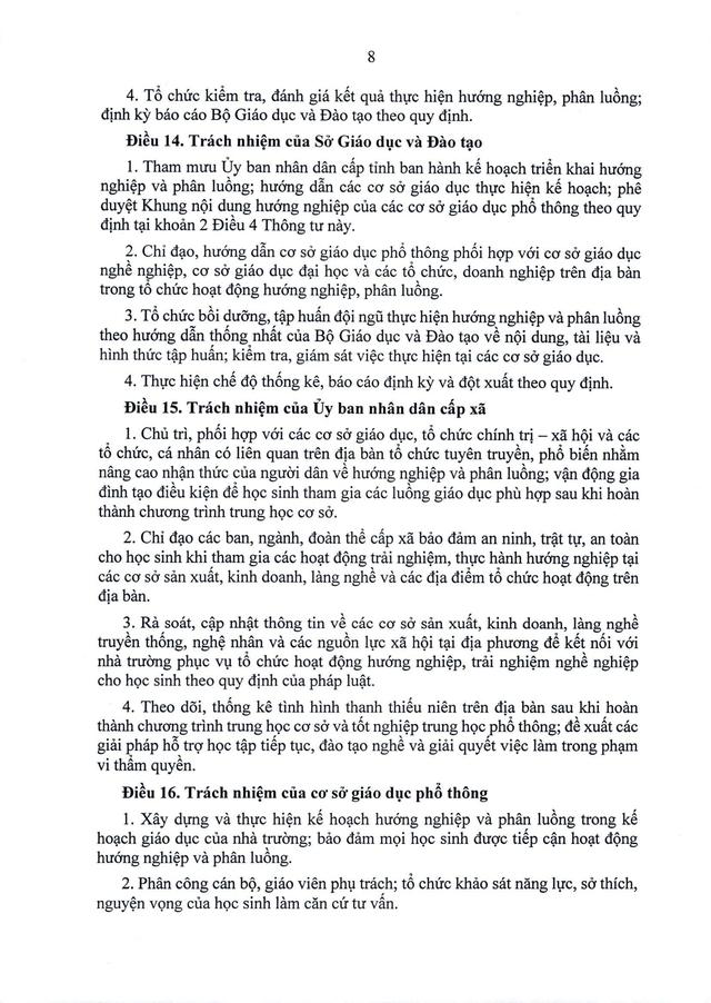TOÀN VĂN: Thông tư 16/2026/TT-BGDĐT quy định về hướng nghiệp và phân luồng trong giáo dục- Ảnh 9. TOÀN VĂN: Thông tư 16/2026/TT-BGDĐT quy định về hướng nghiệp và phân luồng trong giáo dục- Ảnh 9.