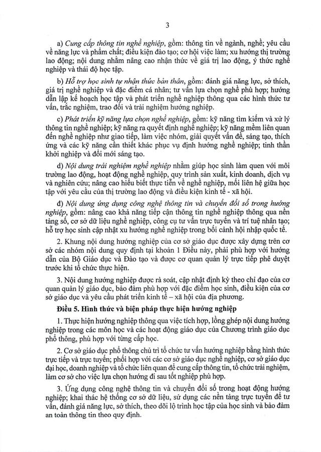 TOÀN VĂN: Thông tư 16/2026/TT-BGDĐT quy định về hướng nghiệp và phân luồng trong giáo dục- Ảnh 4. TOÀN VĂN: Thông tư 16/2026/TT-BGDĐT quy định về hướng nghiệp và phân luồng trong giáo dục- Ảnh 4.