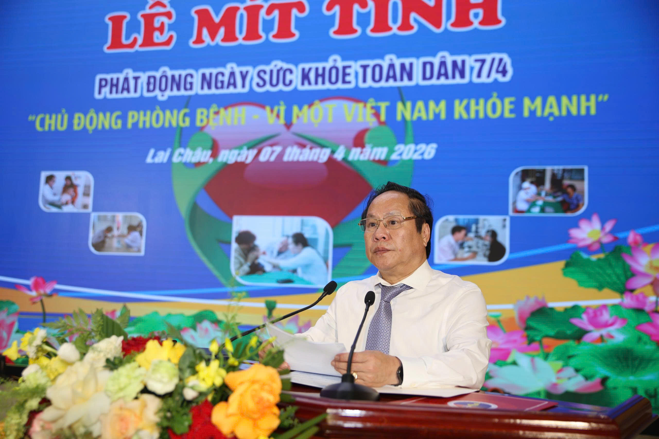 Lai Châu: Mít tinh hưởng ứng Ngày Sức khỏe toàn dân năm 2026 với chủ đề “Chủ động phòng bệnh - Vì một Việt Nam khỏe mạnh”