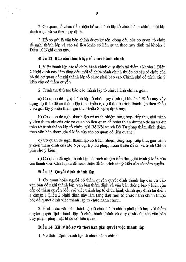 TOÀN VĂN: Nghị định 121/2026/NĐ-CP quy định về thành lập, tổ chức lại, giải thể tổ chức hành chính- Ảnh 9. TOÀN VĂN: Nghị định 121/2026/NĐ-CP quy định về thành lập, tổ chức lại, giải thể tổ chức hành chính- Ảnh 9.