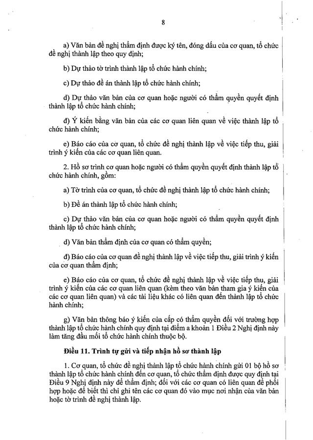 TOÀN VĂN: Nghị định 121/2026/NĐ-CP quy định về thành lập, tổ chức lại, giải thể tổ chức hành chính- Ảnh 8. TOÀN VĂN: Nghị định 121/2026/NĐ-CP quy định về thành lập, tổ chức lại, giải thể tổ chức hành chính- Ảnh 8.