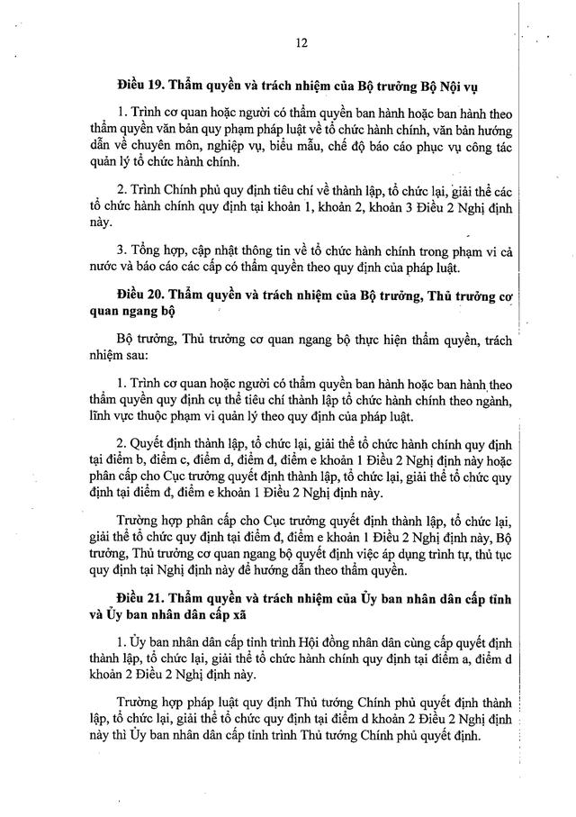 TOÀN VĂN: Nghị định 121/2026/NĐ-CP quy định về thành lập, tổ chức lại, giải thể tổ chức hành chính- Ảnh 12. TOÀN VĂN: Nghị định 121/2026/NĐ-CP quy định về thành lập, tổ chức lại, giải thể tổ chức hành chính- Ảnh 12.