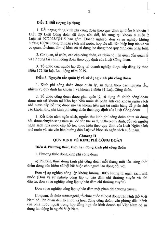 TOÀN VĂN: Nghị định 105/2026/NĐ-CP về quy định, hướng dẫn thi hành tài chính công đoàn- Ảnh 2. TOÀN VĂN: Nghị định 105/2026/NĐ-CP về quy định, hướng dẫn thi hành tài chính công đoàn- Ảnh 2.