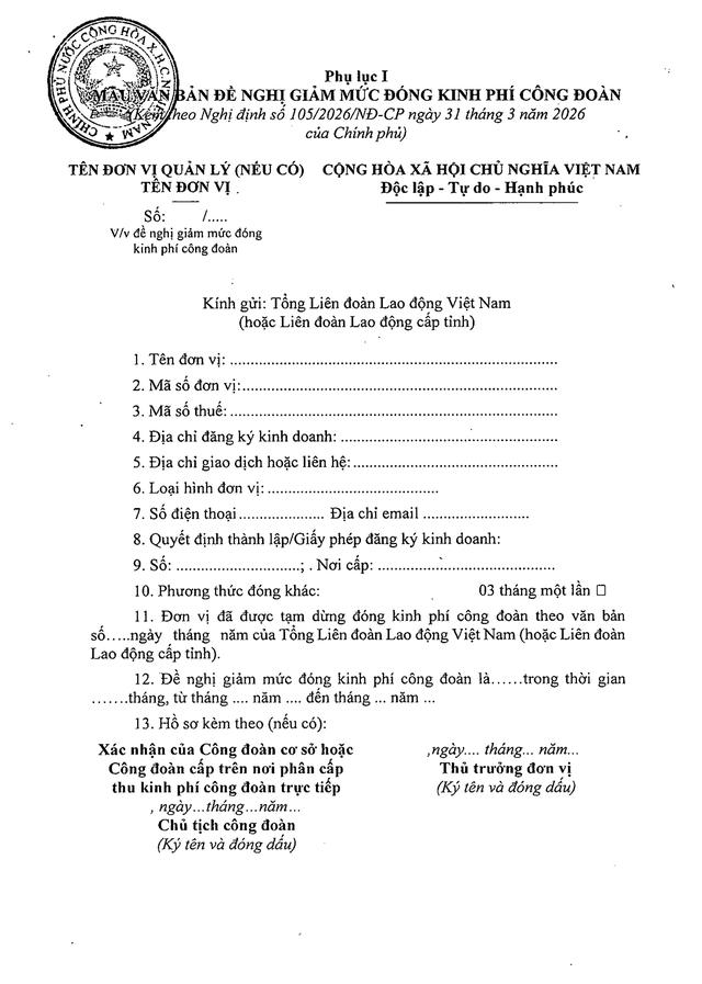 TOÀN VĂN: Nghị định 105/2026/NĐ-CP về quy định, hướng dẫn thi hành tài chính công đoàn- Ảnh 15. TOÀN VĂN: Nghị định 105/2026/NĐ-CP về quy định, hướng dẫn thi hành tài chính công đoàn- Ảnh 15.