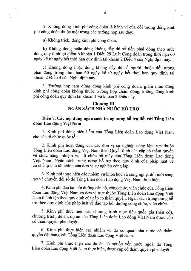TOÀN VĂN: Nghị định 105/2026/NĐ-CP về quy định, hướng dẫn thi hành tài chính công đoàn- Ảnh 4. TOÀN VĂN: Nghị định 105/2026/NĐ-CP về quy định, hướng dẫn thi hành tài chính công đoàn- Ảnh 4.