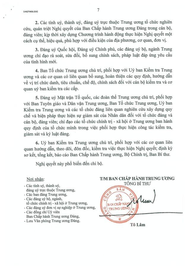 TOÀN VĂN: Nghị quyết số 05-NQ/TW Hội nghị Trung ương 2 khóa XIV về đổi mới, nâng cao hiệu lực công tác kiểm tra, giám sát và kỷ luật đảng- Ảnh 10.