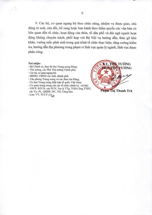 Chỉ thị 21/CT-TTg của Thủ tướng Chính phủ về sắp xếp thôn, tổ dân phố và người hoạt động không chuyên trách- Ảnh 6. Chỉ thị 21/CT-TTg của Thủ tướng Chính phủ về sắp xếp thôn, tổ dân phố và người hoạt động không chuyên trách- Ảnh 6.