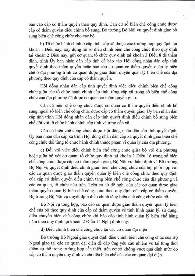 Dự thảo Nghị định quản lý, sử dụng BIÊN CHẾ CÔNG CHỨC- Ảnh 8.