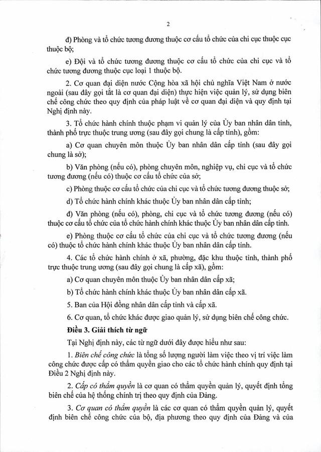 Dự thảo Nghị định quản lý, sử dụng BIÊN CHẾ CÔNG CHỨC- Ảnh 2.