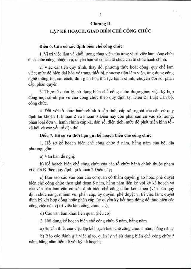 Dự thảo Nghị định quản lý, sử dụng BIÊN CHẾ CÔNG CHỨC- Ảnh 4.