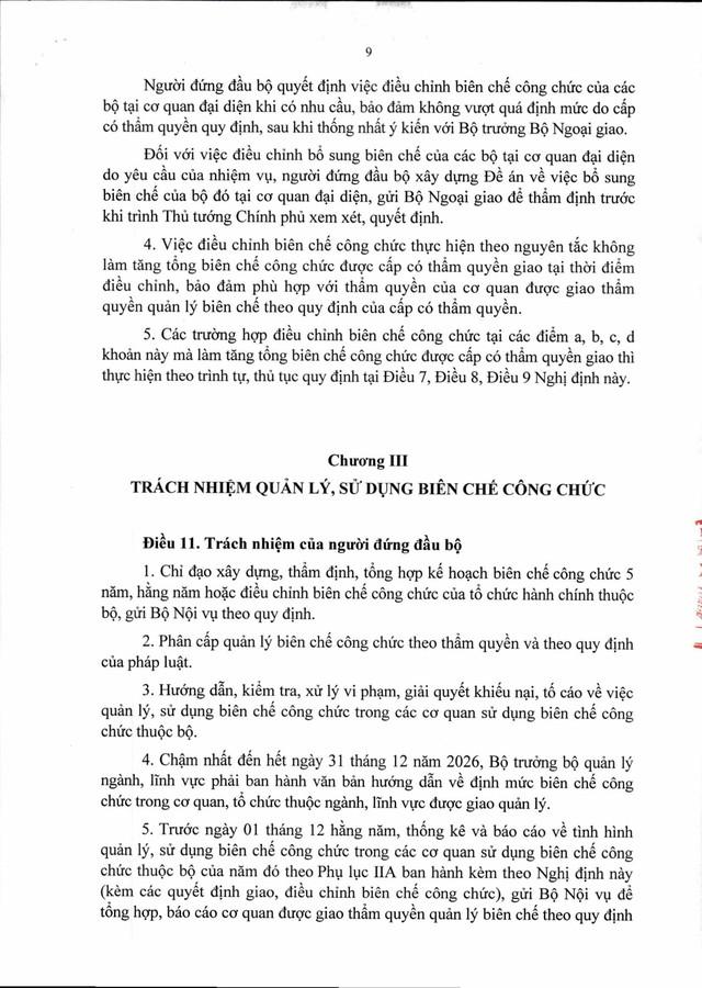 Dự thảo Nghị định quản lý, sử dụng BIÊN CHẾ CÔNG CHỨC- Ảnh 9.