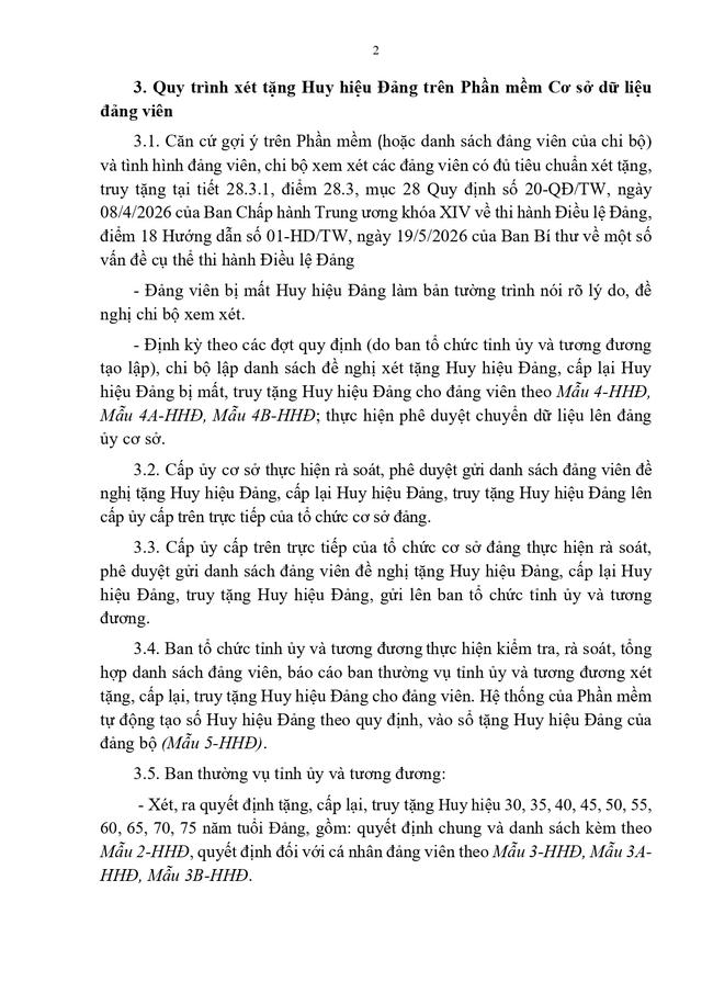 Hướng dẫn XÉT TẶNG HUY HIỆU ĐẢNG- Ảnh 2.