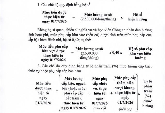 QUY ĐỊNH MỚI về TIỀN LƯƠNG, LƯƠNG HƯU, TRỢ CẤP, PHỤ CẤP từ 1/7/2026- Ảnh 4.