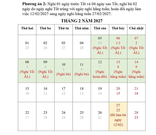 Đề xuất phương án NGHỈ TẾT NGUYÊN ĐÁN ĐINH MÙI, NGHỈ LỄ QUỐC KHÁNH 2027- Ảnh 3.
