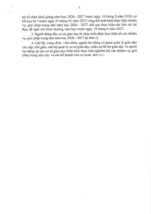 Quyết định số 2623/QĐ-BGDĐT ban hành Nhiệm vụ, giải pháp trọng tâm năm học 2026-2027 của ngành Giáo dục- Ảnh 6.