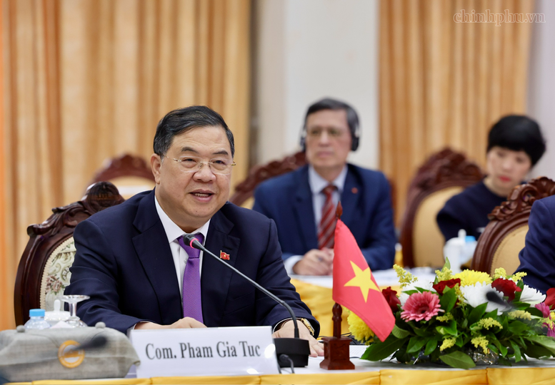 Phó Thủ tướng Thường trực Phạm Gia Túc hội đàm, thúc đẩy gắn kết chiến lược Việt Nam-Lào- Ảnh 2.