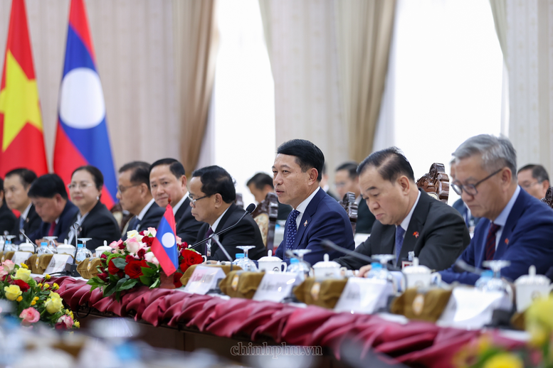 Thủ tướng Lê Minh Hưng hội đàm với Thủ tướng Lào: Quan hệ Việt Nam-Lào là ưu tiên cao nhất trong chính sách đối ngoại- Ảnh 4.