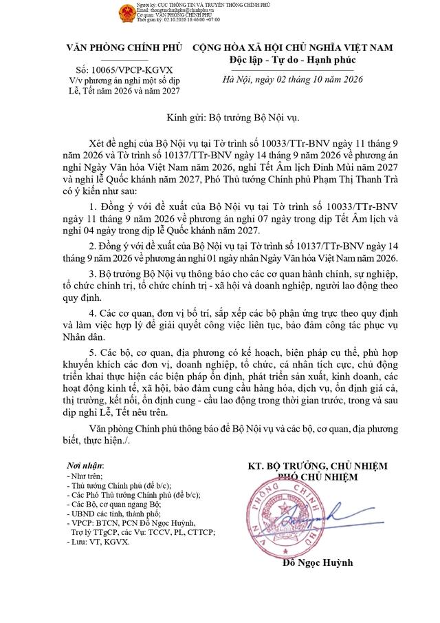 LỊCH NGHỈ TẾT NGUYÊN ĐÁN ĐINH MÙI, NGHỈ LỄ QUỐC KHÁNH 2027- Ảnh 3.