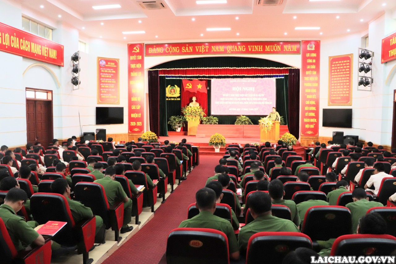 Công an tỉnh Lai Châu: Sơ kết 2 năm thực hiện Kết luận số 01-KL/TW của Bộ Chính trị và Tổng kết 5 năm thực hiện Chỉ thị số 04/CT-BCA của Bộ Công an
