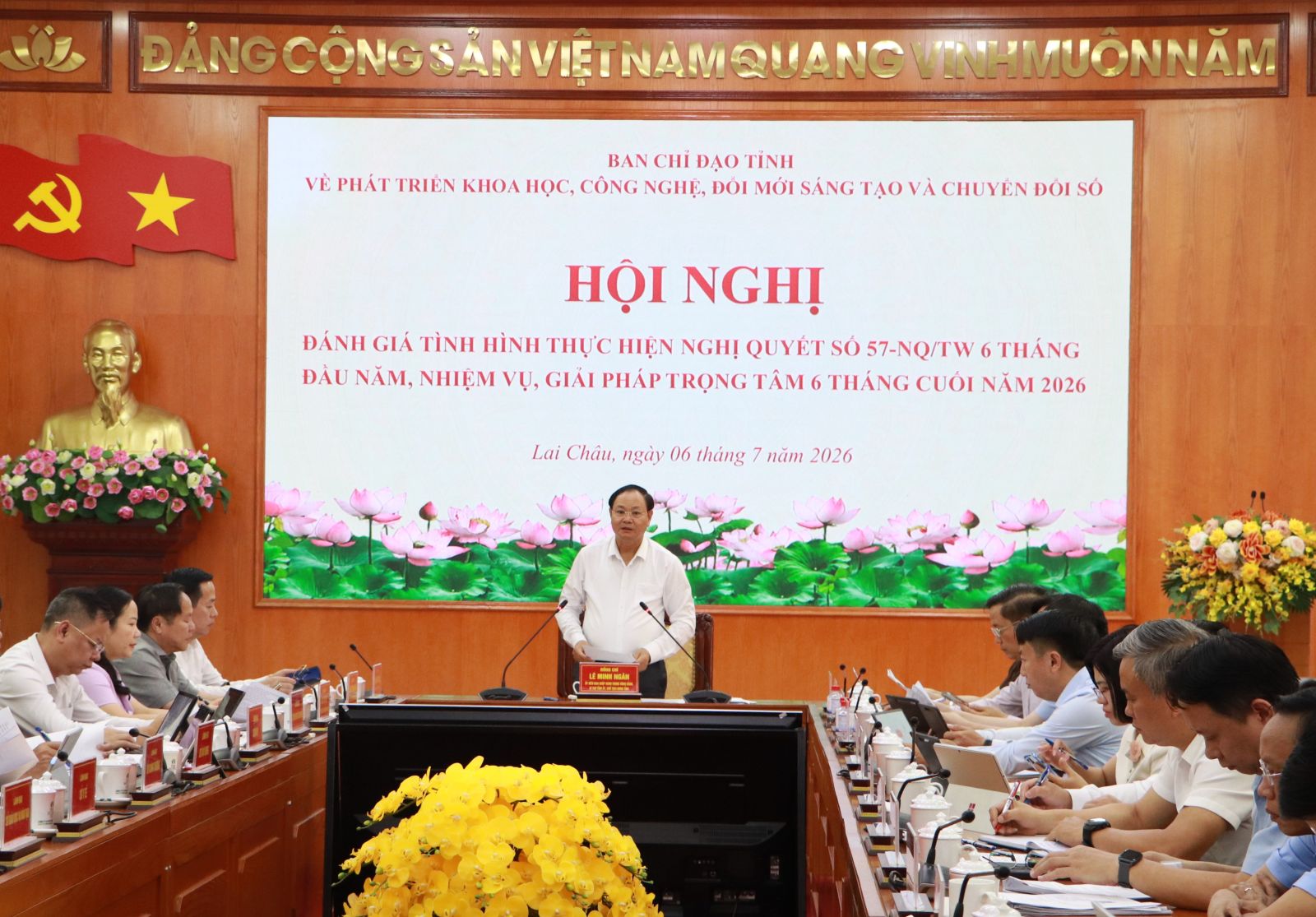 Lai Châu: Đánh giá tình hình thực hiện Nghị quyết số 57-NQ/TW 6 tháng đầu năm, nhiệm vụ, giải pháp trọng tâm 6 tháng cuối năm 2026