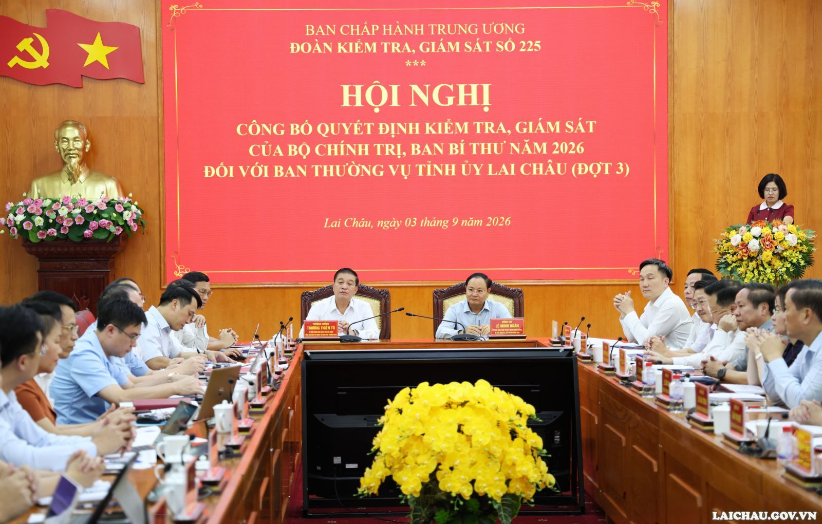 Công bố Quyết định kiểm tra, giám sát đợt 3 của Bộ Chính trị, Ban Bí thư năm 2026 đối với Ban Thường vụ Tỉnh ủy Lai Châu