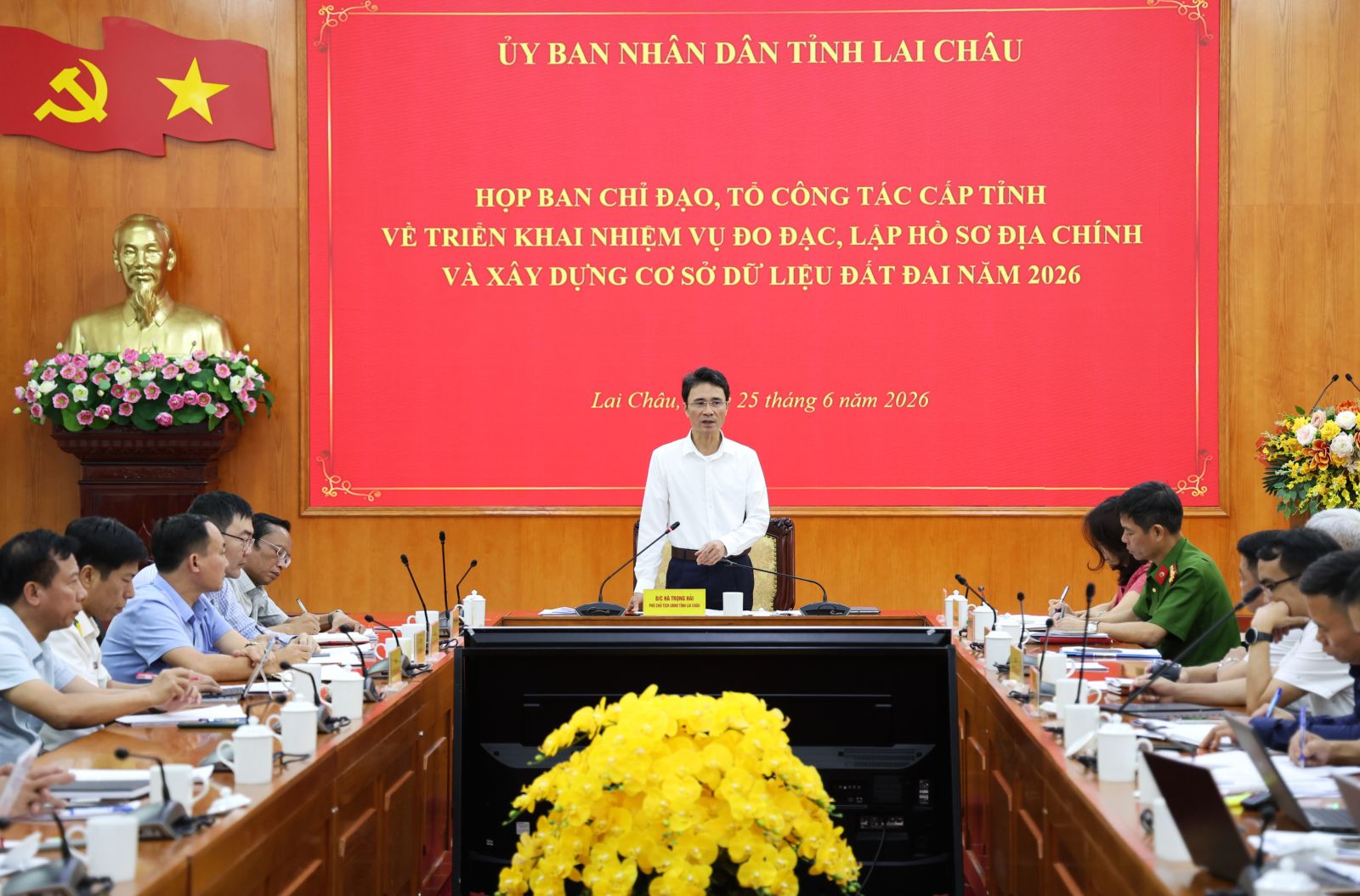 Lai Châu: Ban Chỉ đạo, Tổ công tác cấp tỉnh họp triển khai nhiệm vụ đo đạc, lập hồ sơ địa chính và xây dựng cơ sở dữ liệu đất đai năm 2026