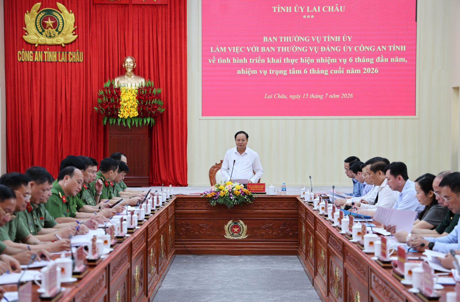 Ban Thường vụ Tỉnh ủy Lai Châu làm việc với Ban Thường vụ Đảng ủy Công an tỉnh