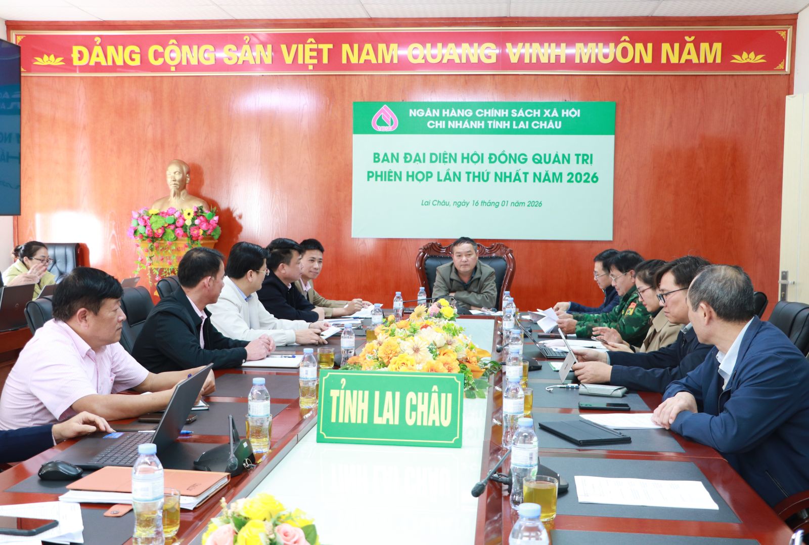 Ban đại diện Hội đồng quản trị Ngân hàng Chính sách xã hội tỉnh Lai Châu: Phiên họp lần thứ nhất năm 2026